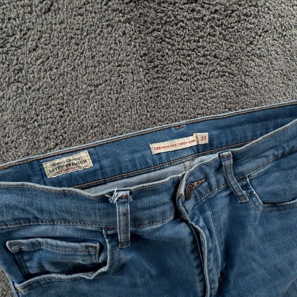 Levis Premium 720 High Rise Super Skinny Denim Blue Jeans Women Size 27 Adult - Picture 12 of 16